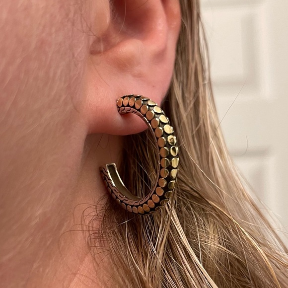 Brand New John Hardy Silver and 18ct Gold Dot earrings - Picture 13 of 14